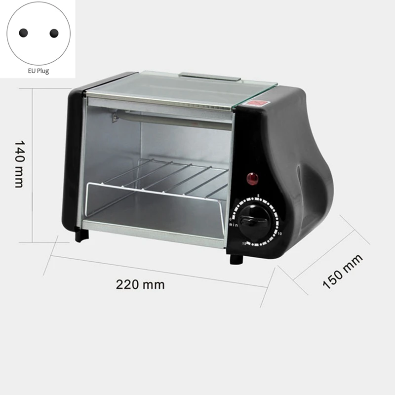 Mini Electric Oven Roast Grill Toaster Cake Baking Machine Steak Fried Eggs Omelette Frying Pan Timer