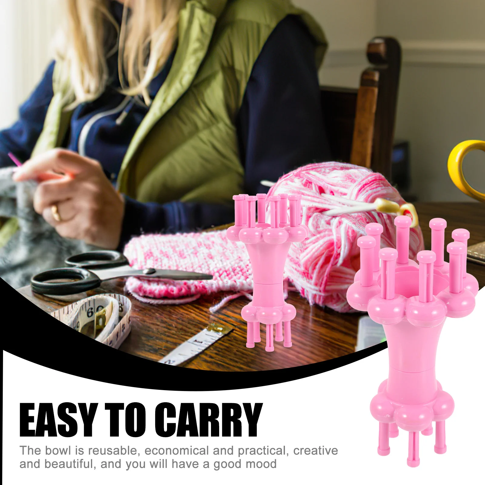 1 set 1 Set Double End Rope Braiding Machine Compact Knitting Loom For Home Craft Weaving Tools Rosy Rope Knitter Practical Yarn