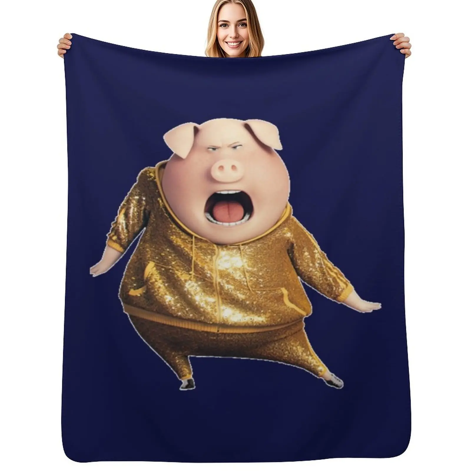 Manta suave y cálida para hombre de la película Gunter from Sing, para sofá