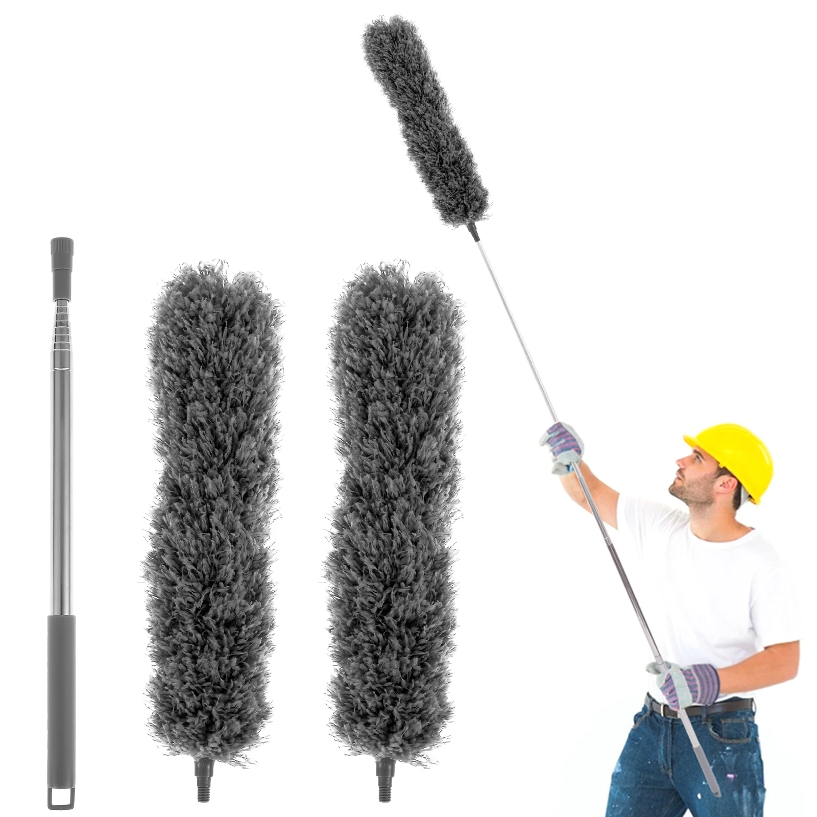 

Ceiling Fan Cleaner with 83.9 Inch Extension Pole Reusable Feather Duster Set with 2 Replaceable Cleaning Head Soft Microfiber