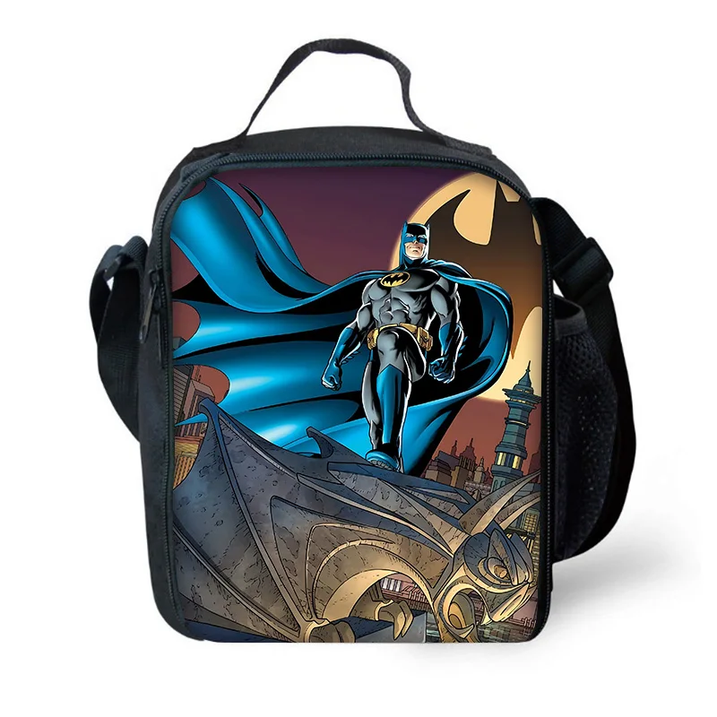 Super Hero Cartoon Isolado Bolsa de Grande Capacidade, Bb-Batman, Criança, Estudante, Ao ar livre, Piquenique, Reutilizável, Refrigerador Térmico, Lancheira, Menino, Menina