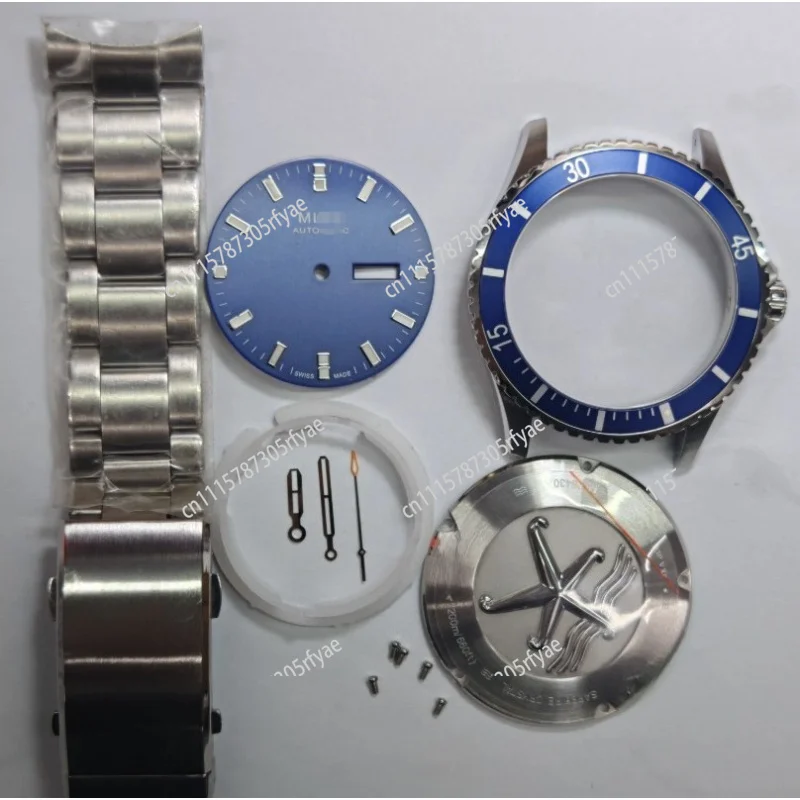 Watch Case 43mm Sapphire Crystal Watch Case Replacement for 8200 8205 ST16 Dual Calendar Mechanical Watch Accessories