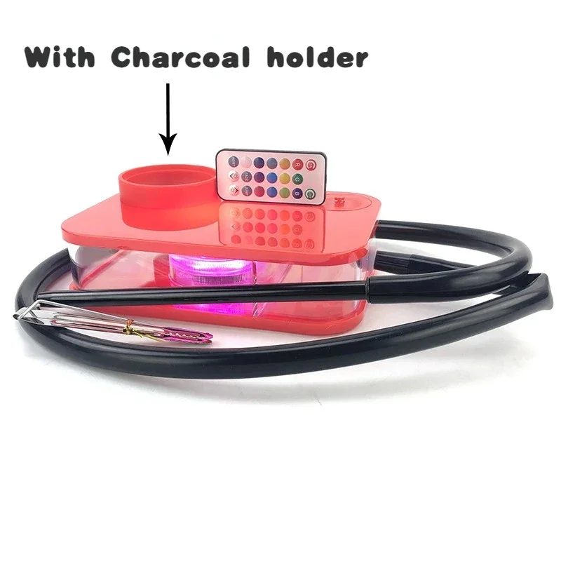 

Portable Acrylic Hookah Set with LED - Smoking Shisha Kit, Water Pipe for Nargile/Cachimba Parties