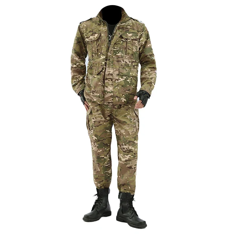 Heren Lente Zomer Uniform Outdoor Camouflage Pak Zwart Python Patroon Slijtvaste Overalls Arbeidsverzekering Doek