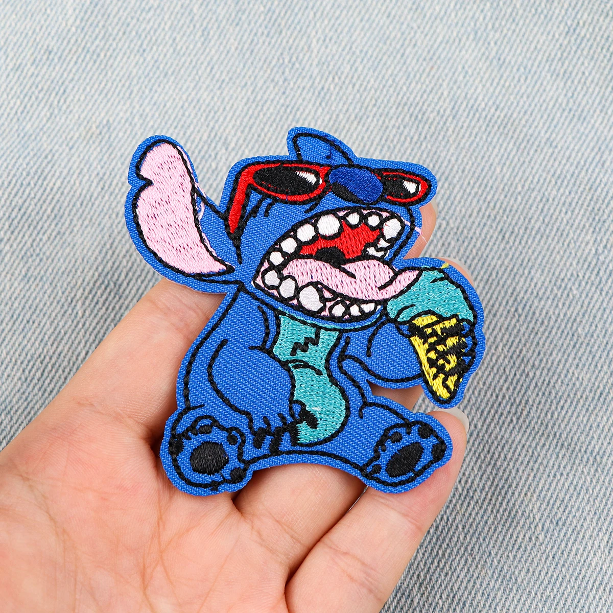 Stitch Embroidered Patches For Kids Clothing DIY Badge Adhesive Patches Funny Cartoon Patches On Clothes Stickers Appliques