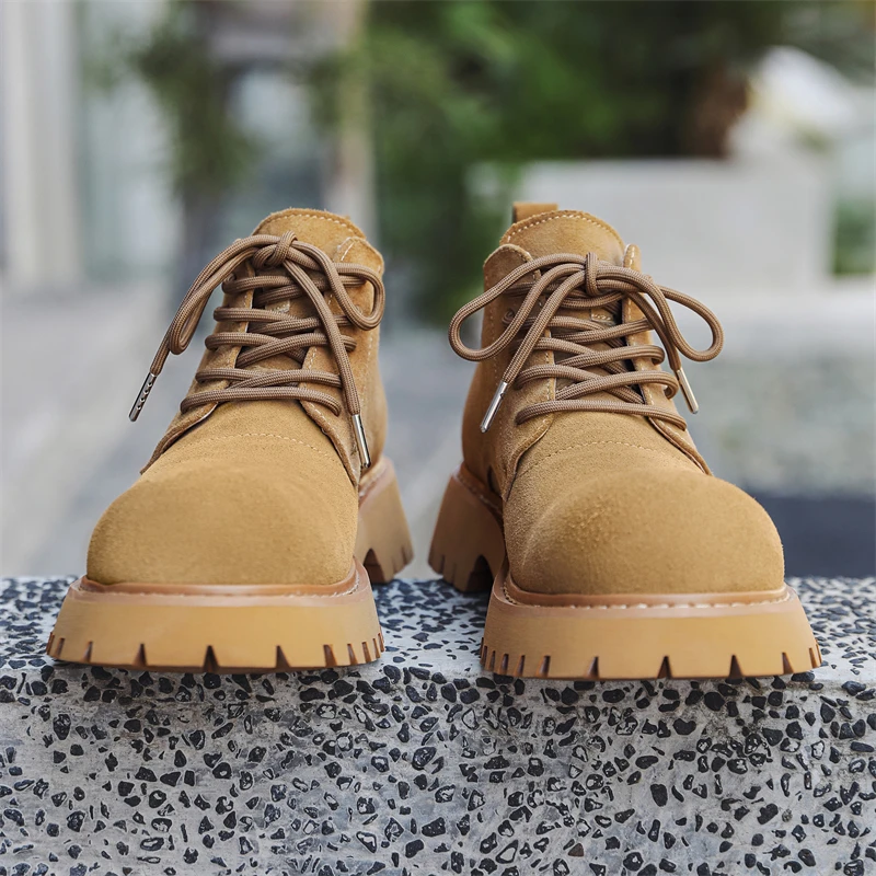 

European American Men Low Top Motorcycle Boots Wear-resistant Non Slip Frosted Breathable Casual Outdoor Hiking Boots