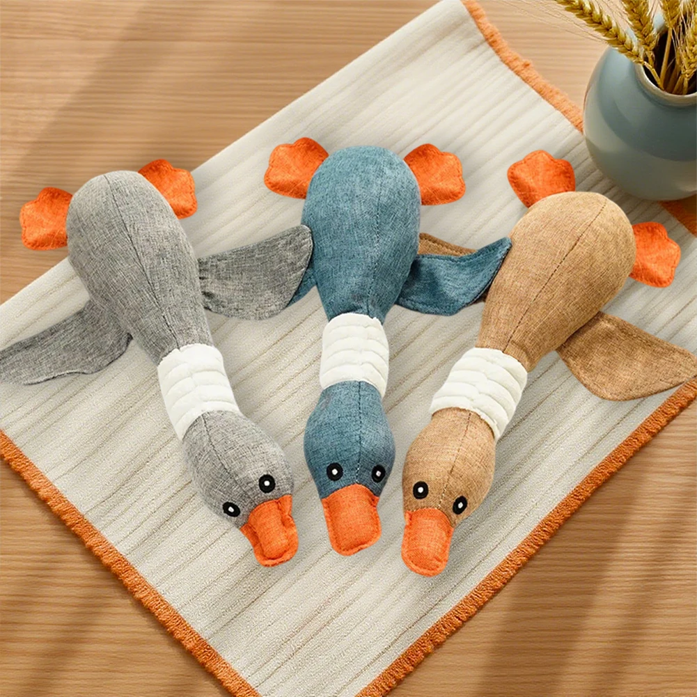 

Wild Goose Sounds Squeak Plush Dog Toy Puppy Cleaning Teeth Chew Supplies Training Pet Toys For Household Small Middle Large Dog