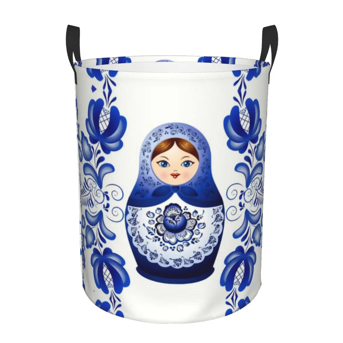 Custom Matryoshka Doll Russia Laundry Basket Collapsible Russian Folk Art Clothes Hamper for Nursery Kids Toys Storage Bag