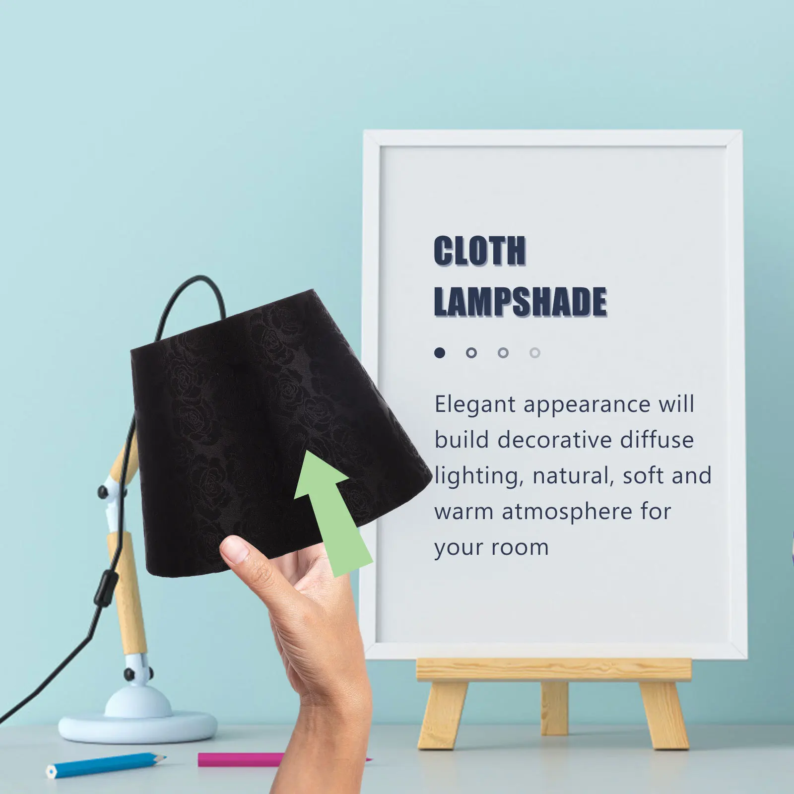 

Jacquard Lampshade Flower Embroidery Cloth Desk Lamp Cover Soft Light Bedroom Living Room Decorative Lamp Shade Cozy Comfortable