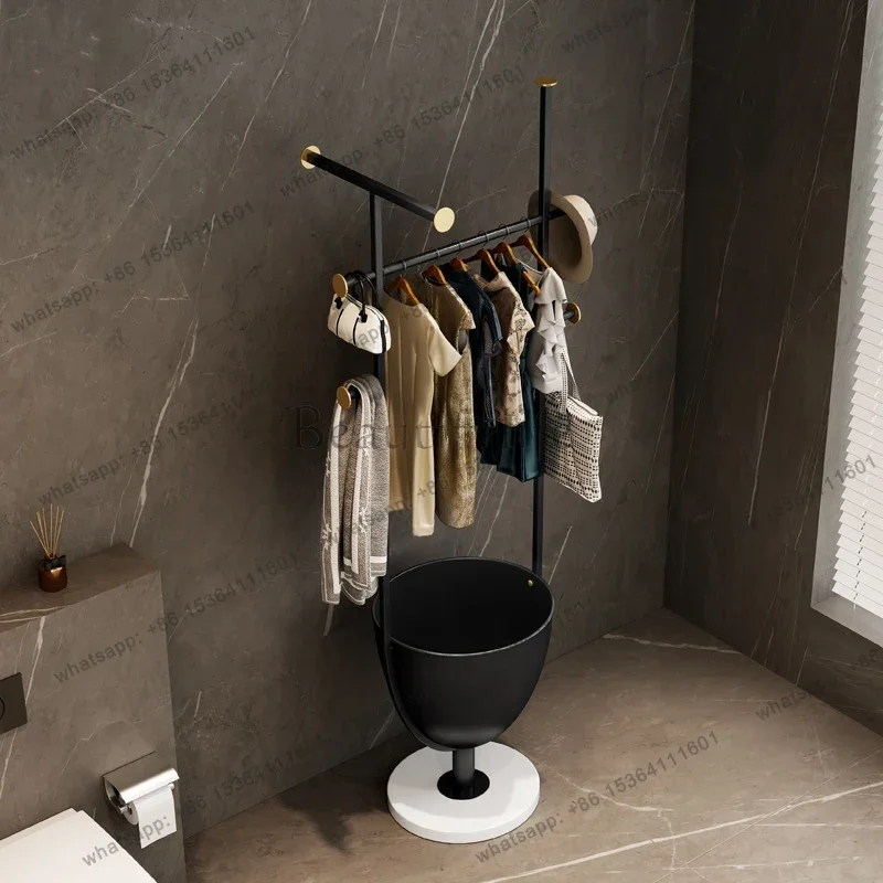13Simple high-end coat rack does not take up space Floor-to-ceiling storage Drying rack Designer furniture