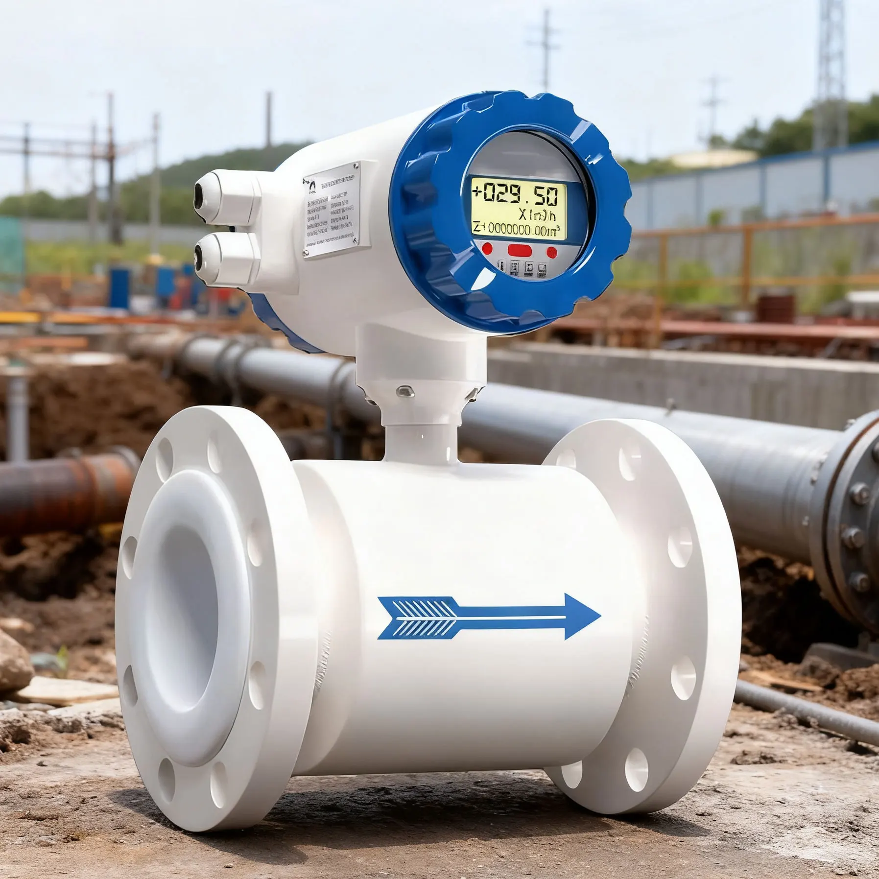 Water Wastewater Treatment Harsh Environments Electromagnetic Flowmeter High Accuracy Integrated Electromagnetic Flow Meter