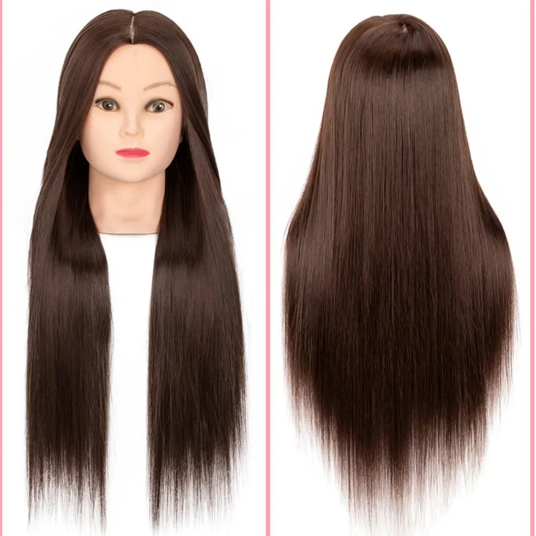 Straight Hair Hairdressing Training Mannequins Head For Makeup 60cm Hair braiding Practice Salon Head Hairdresser Styling Tools