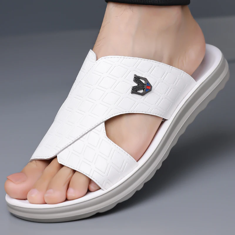 Herren Sommer Outdoor Slip-On Hausschuhe Rutschfeste Weiche Sohle Freizeitsandalen zum Fahren und für den Strand -9023 – Detail 1