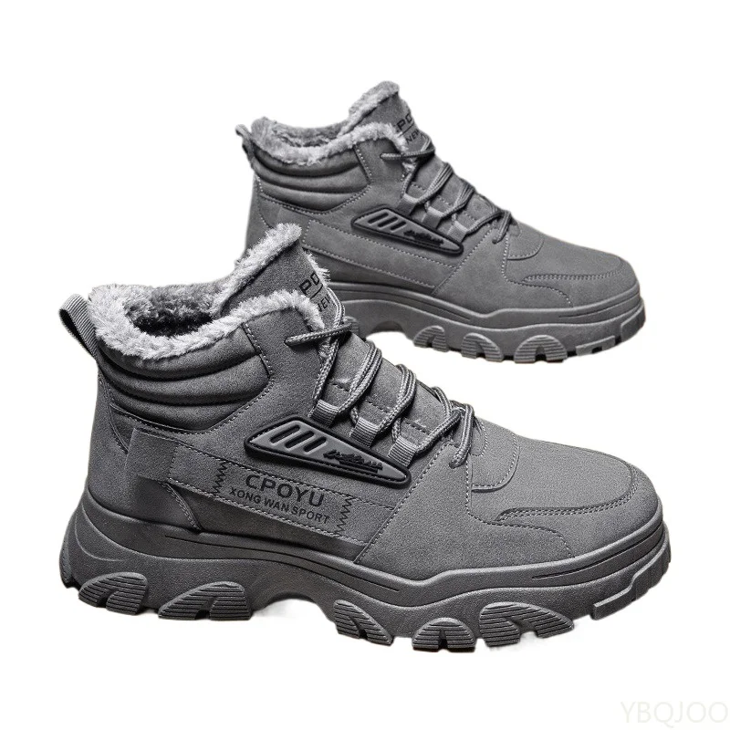 가을 겨울 신상 패셔너블 다용도 하이탑 남성 신발 새로운 따뜻한 면화 부츠 편안한 캐주얼 미니멀리스트 남성 부츠
