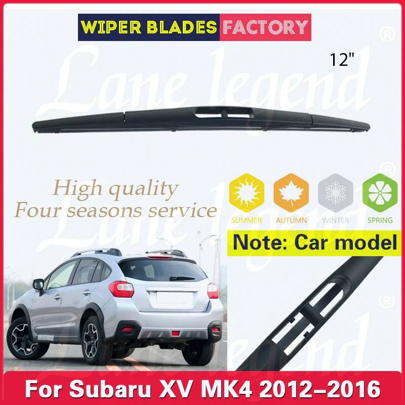 Pára-brisas traseiro para Subaru XV MK4 2012 2013 2014 2015 2016, 12 "Lavadora pára-brisas, acessórios do carro