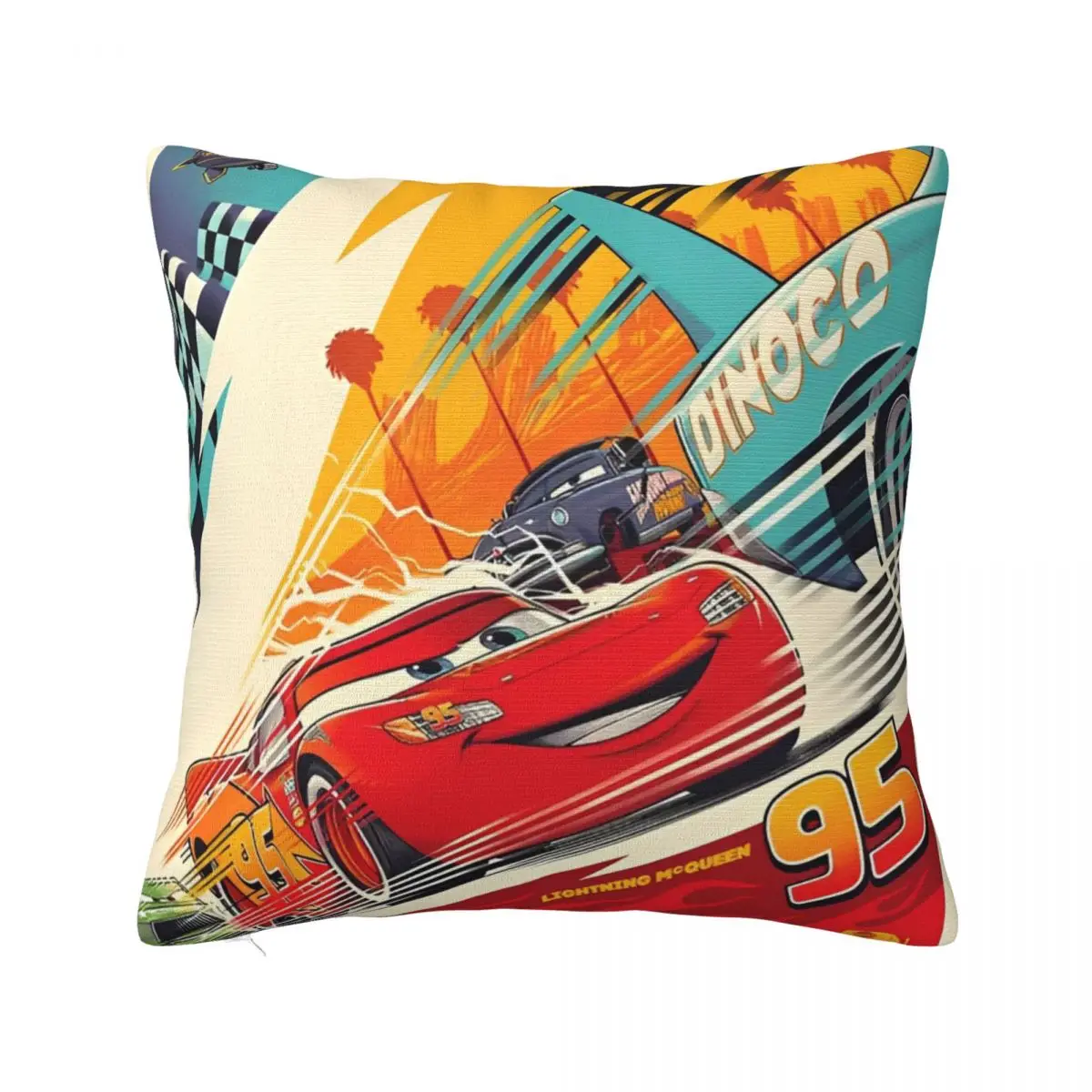 

Cars Lightning McQueen 95 Pillowcase Polyester Cushion Cover Piston Cup Throw Pillow Case Cover Bed Drop Shipping 18"