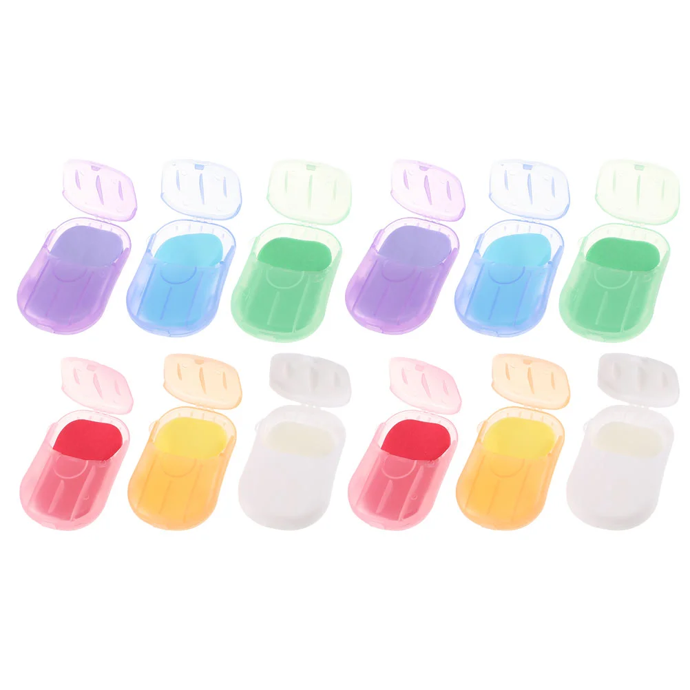 

12 Boxes Disposable Soap Travel Foam Paper for Traveling Pp Portable Hand Strips