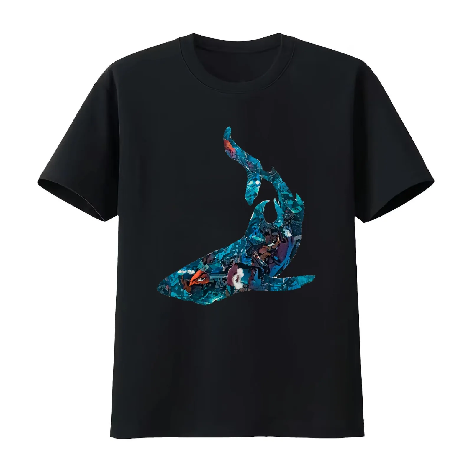 The Question Shark T-Shirt Summer Casual Cotton Tee Oversized Streetwear Tops Vintage Graphic Print Loose Fit Short Sleeve