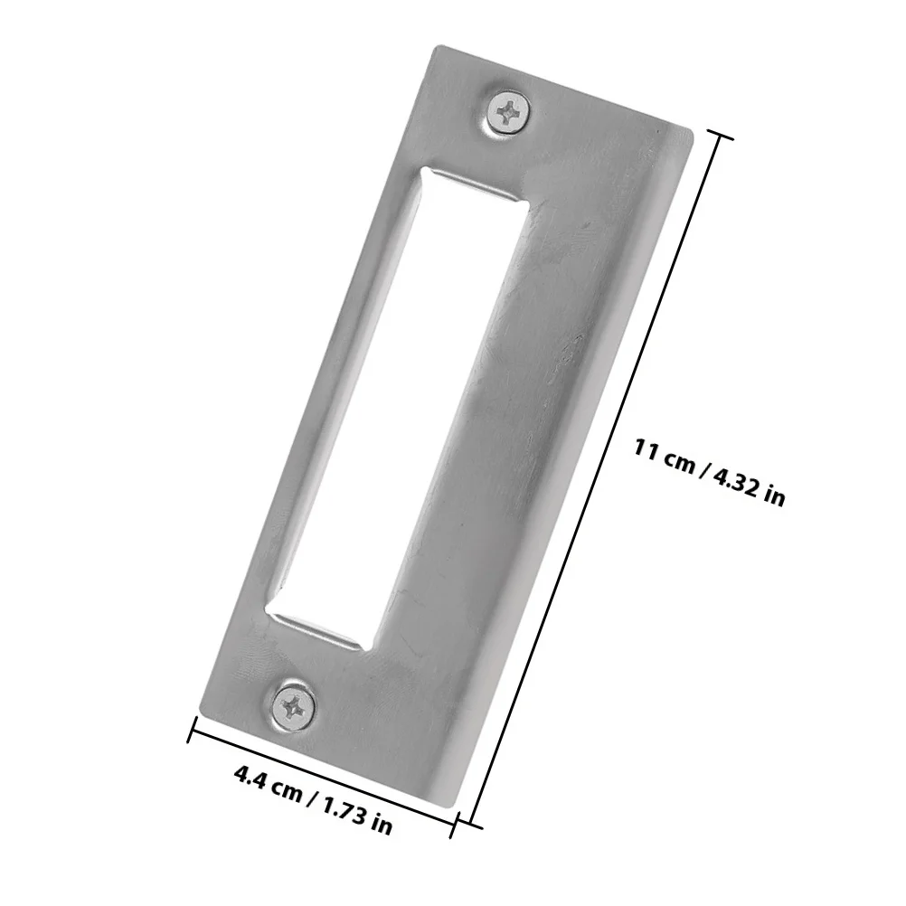 2Pcs Door Lock Accessories Stainless Steel Deadbolt Strike Plate Cover Door Hole Filler Reinforcement Plate Hole Filler