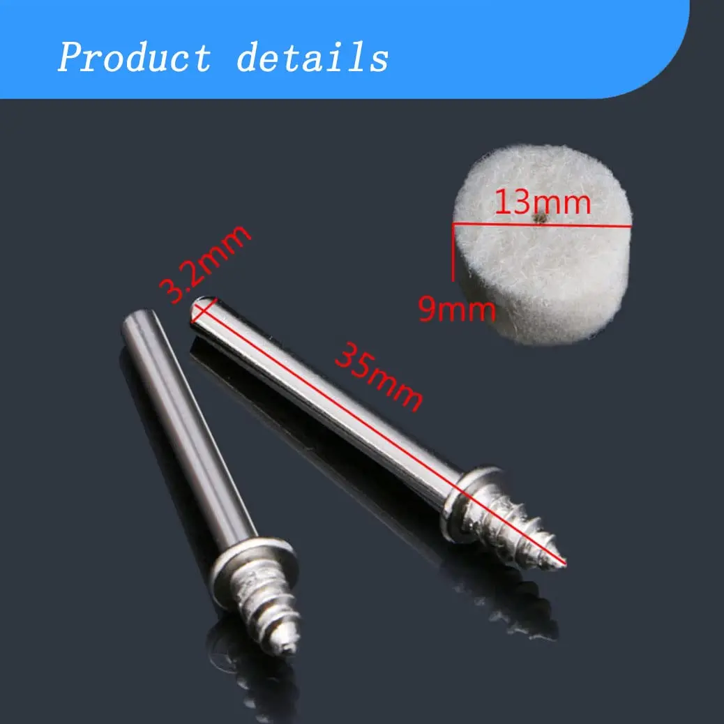 50 Pcs 13mm Wool Felt Polishing Kits Quickly Changed Wool Buffing Wheel with 1/8'' Shank for Rotary Tools