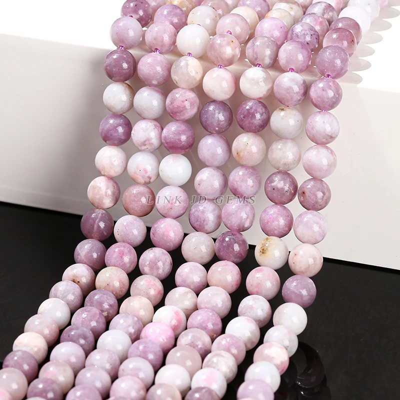 1A Natural Plum Flower Tourmaline Beads Round Loose Spacer Beads 6 8mm Pick Size For Jewelry Making Handmade Bracelet Accessory view 6