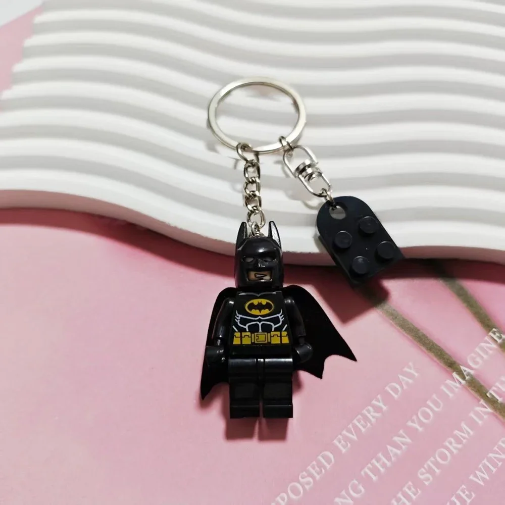 Beautiful Handmade 3D Fairy Star Pink Black Bat Keychain Y2k Heart Block Key Ring Backpack Pendant Couple Keychain Gifts
