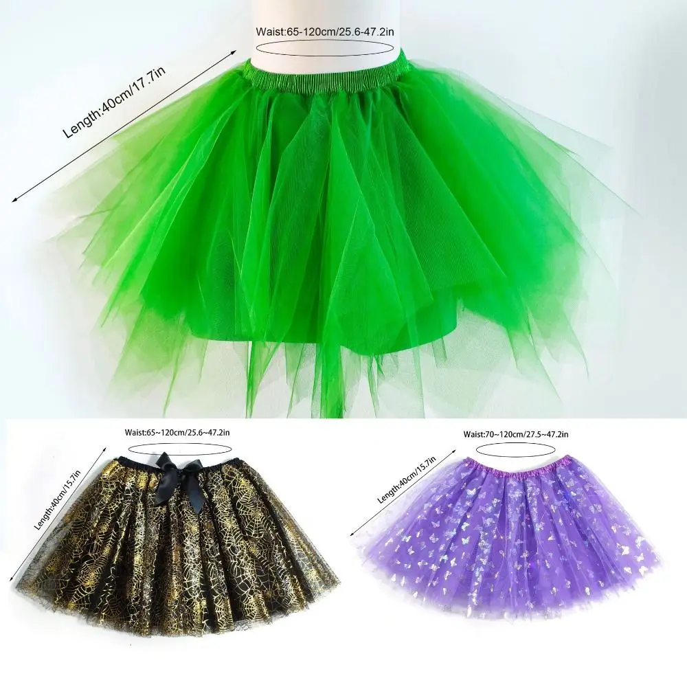 40 cm langer Tutu-Rock für Erwachsene, mit elastischem Bund, unregelmäßigem Saum, Halloween-Kostüm, bedrucktes Muster mit Innenfutter, Cosplay-Rock, Ballett-Tanzrock. – Detail 1