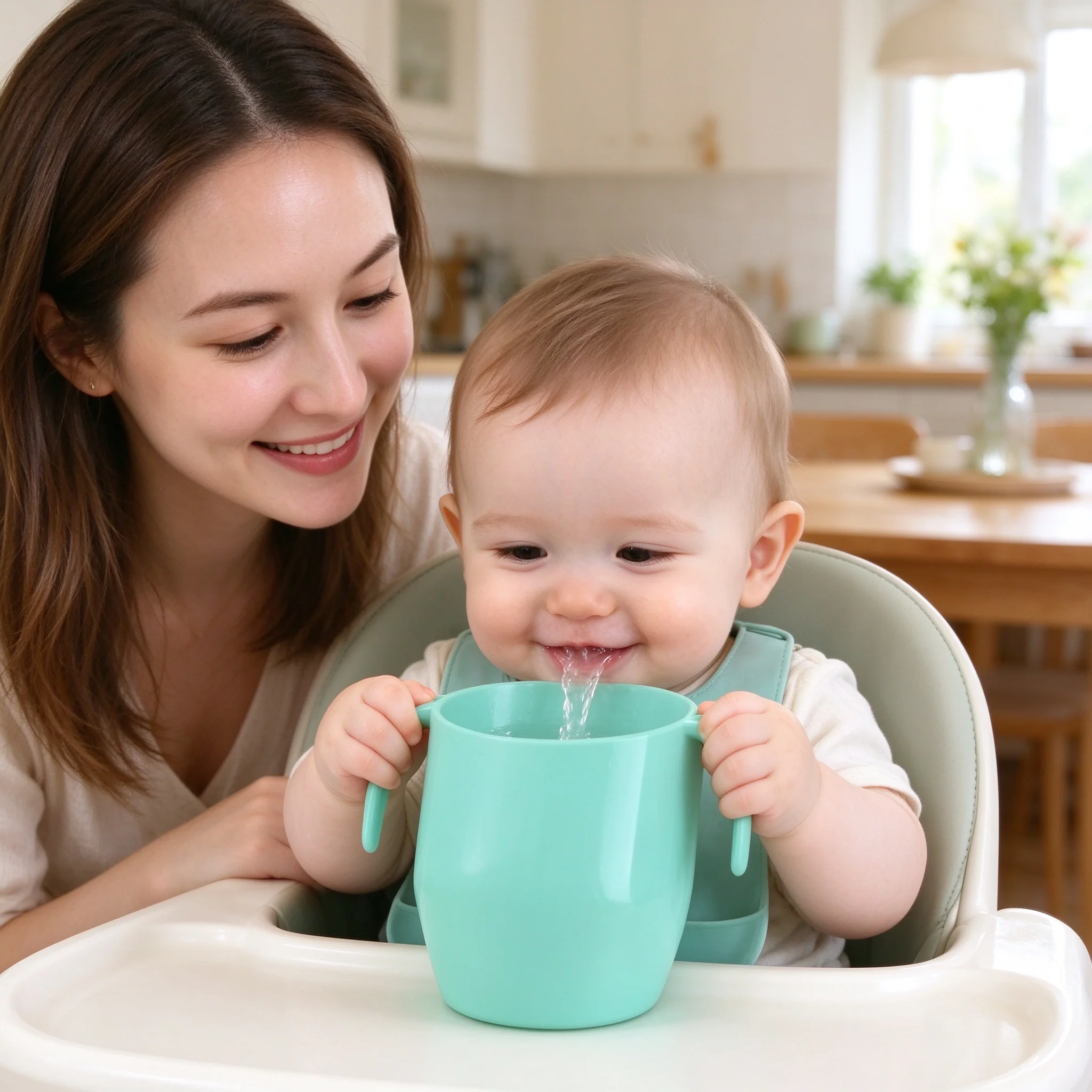 Kids Slanted Open Drinking Training Cup Free-Flow Spill-Proof Toddler Water Cup for Children