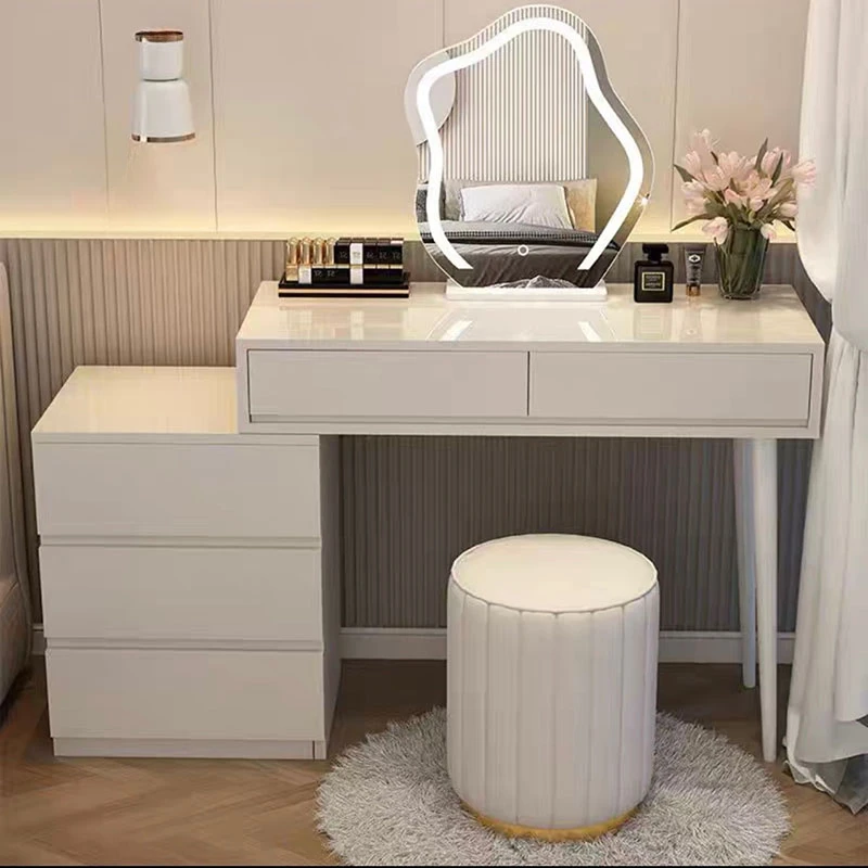 Nordic Cabinet Girl Dressing Table Storage Makeup Modern Light Wood Dressing Table High End Tocador Maquillaje Furniture