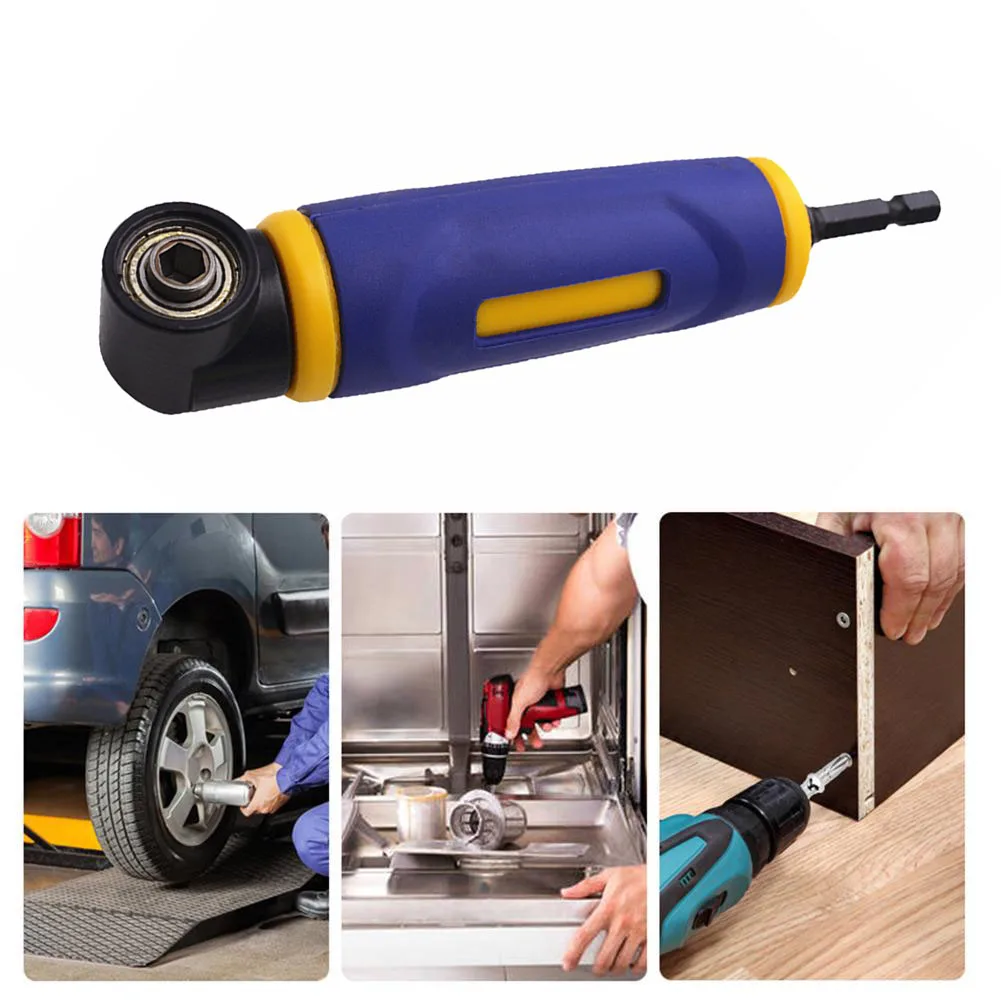 1/4 Inch Right Angle Attachment Universal Drill Driver Screwdriver Extension Holder Adapter Drill Bit Corner Adapter