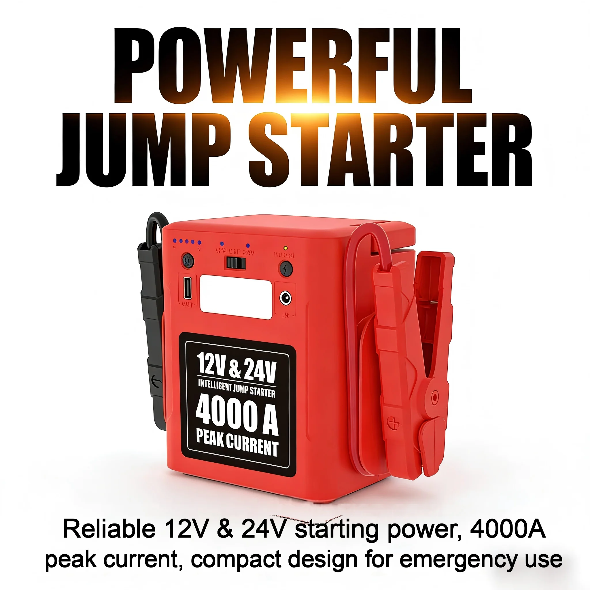 Portable 4000A 12V/24V Heavy D - Car Jump Starter 12V 24V Truck recension och pris