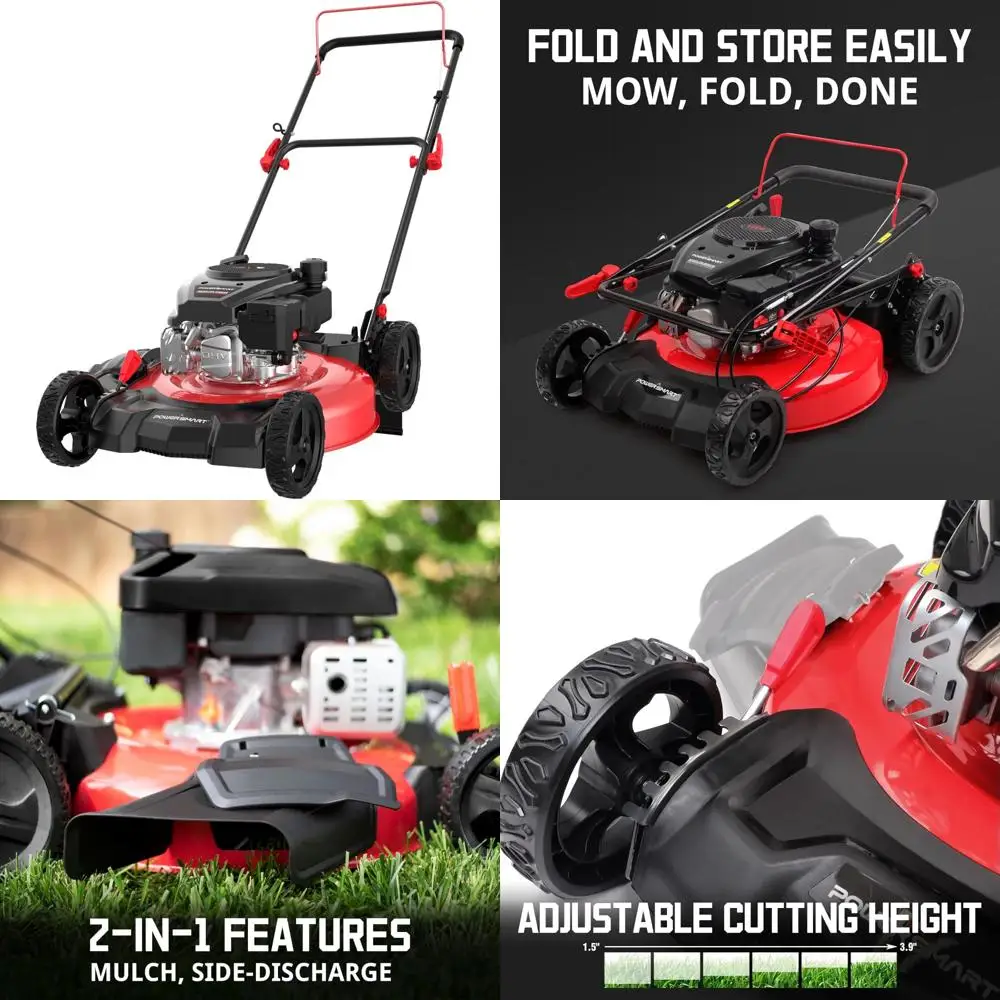 

Газонокосилка 21 дюйм, 144 куб.см, 4 цикла, ОВ, с мульчем и боковым разрядом, 6-позиционная регулировка, возможность 2 в 1, универсальная Y