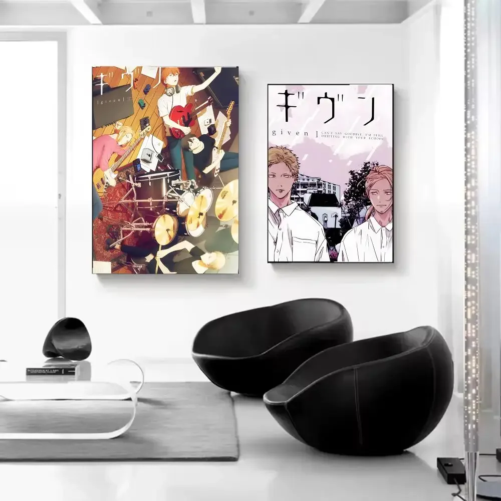 Manga Given Boys Love Manga Vai Receber Poster Self-adhesive Art Waterproof Paper Sticker Coffee House Bar Room Wall Decor