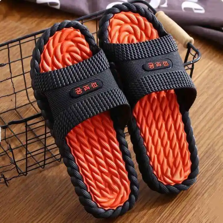 

Anti-Slip Anti-Odor Home Slippers Massage oes Plastic Batoom Couples Simple Men Women Cool Slippers Casual Slip-On oes
