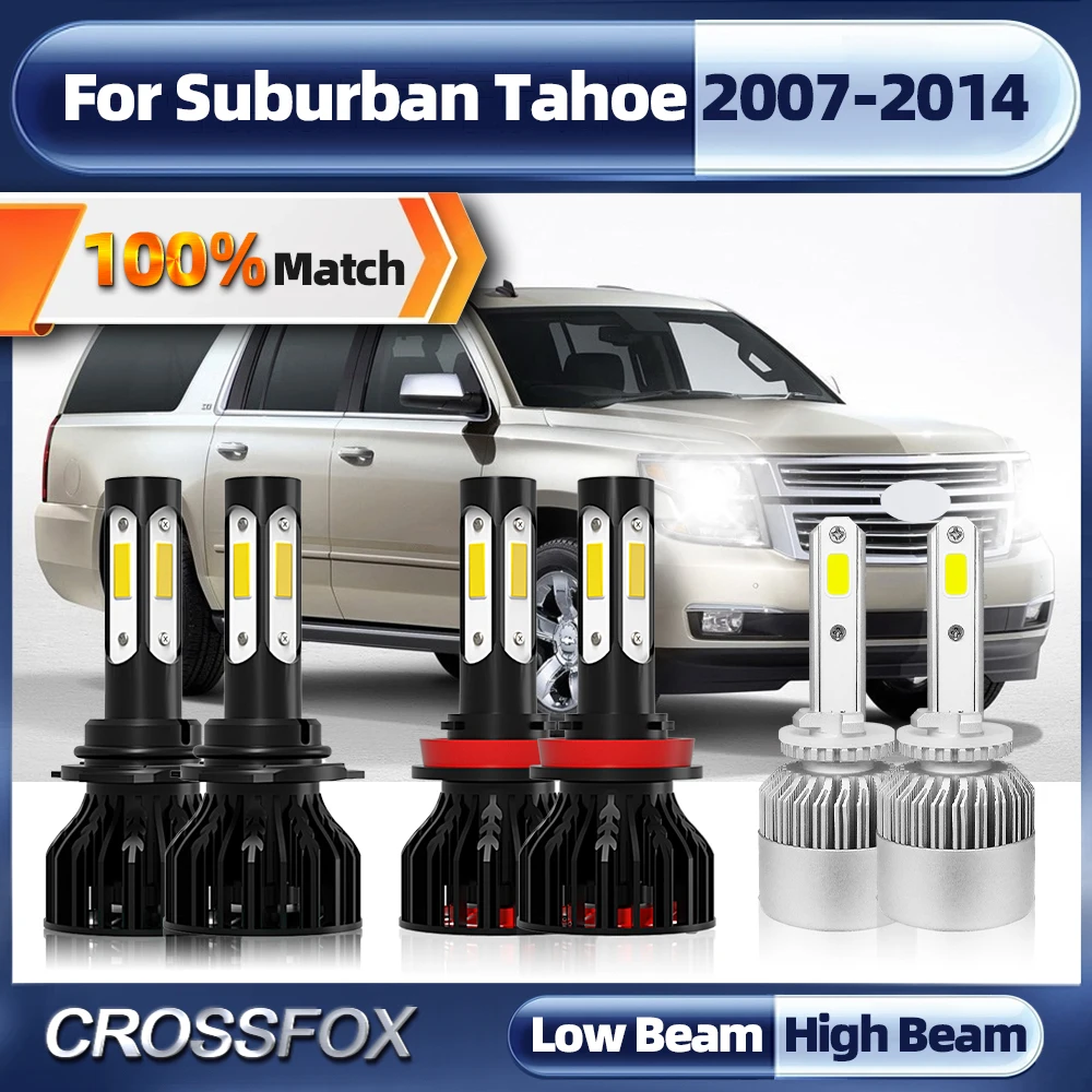 LED 헤드라이트 전구, H11 HB3 9005 자동차 헤드램프, 5202 자동차 안개등, 교외 타호 2007-2010 2011 2012 2013 2014, 12V 6000K
