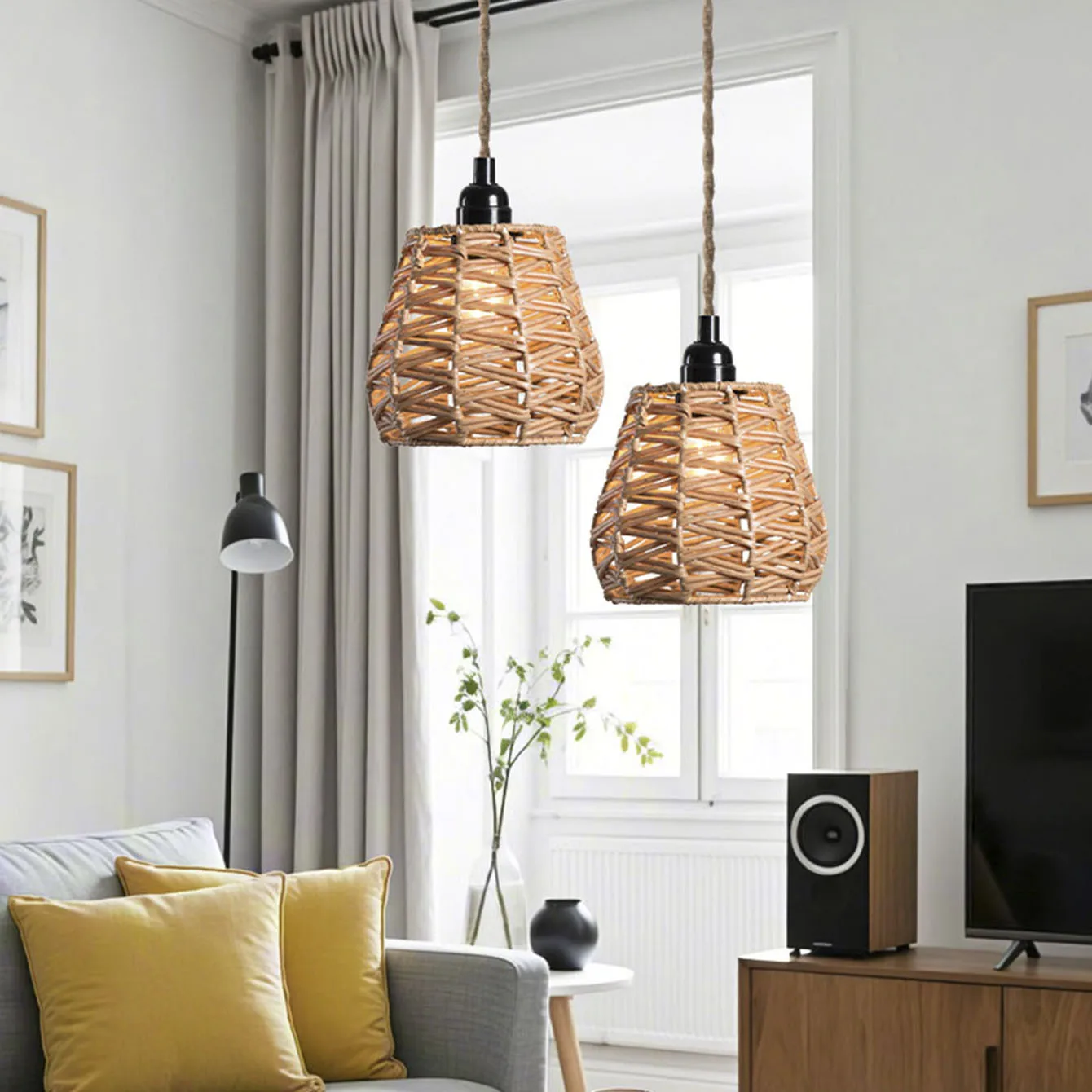 

Fixture Paper Light Decorative Pendant Chic Artistic Boho Handmade Lighting Cover Creative Unique Shade Lamp Woven Lampshade