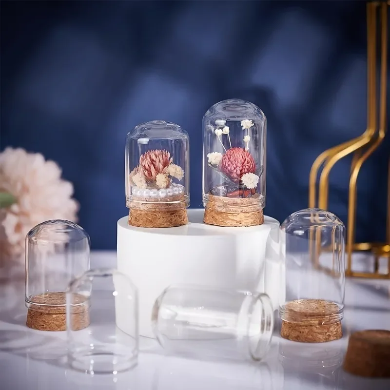 24 Pack Glass Cloche Dome Wedding Decorations Glass Bottles Stoppers Cork Decoration Message Bottle Vial Cork Candy