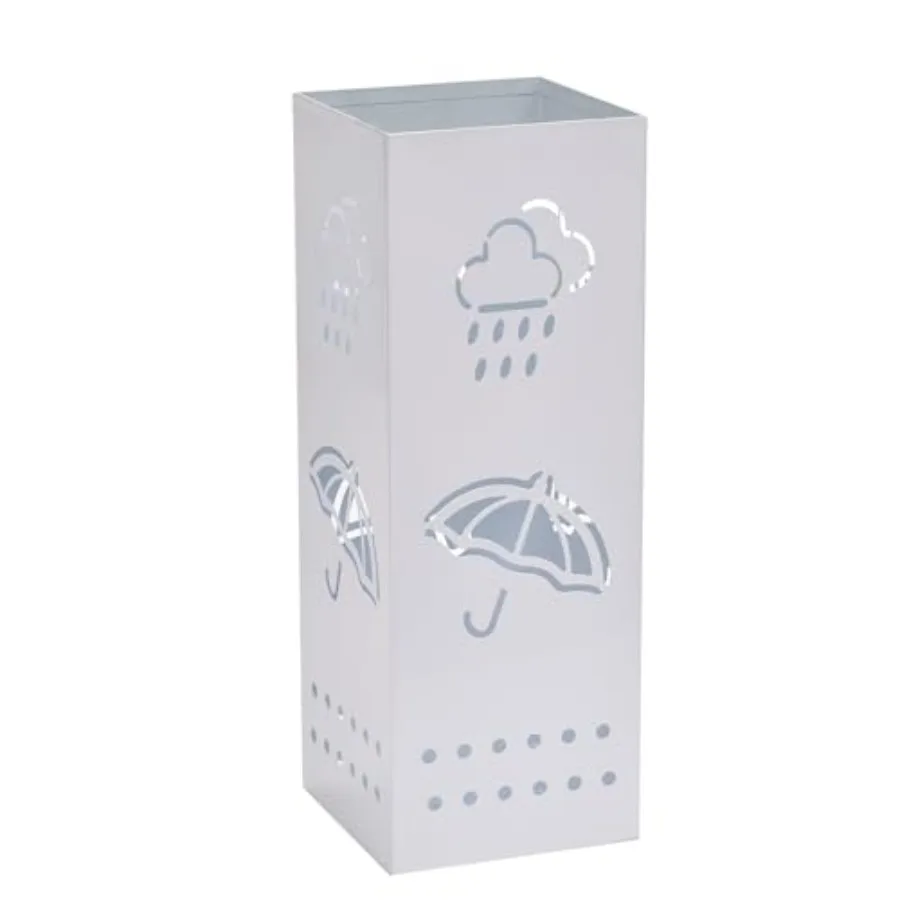

Metal Umbrella Stand for Entryway 6 x 6 x 17 Inch White Square Umbrella Organizer Bin Free Standing Umbrella Holder Walking Sti