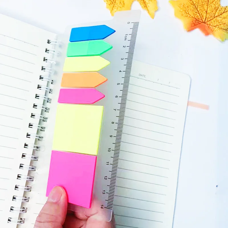 KindFuny 140 Sheets Transparent Sticky Notes Self-Adhesive Annotation Books Bookmarks Memo Pad Index Tabs Stationery