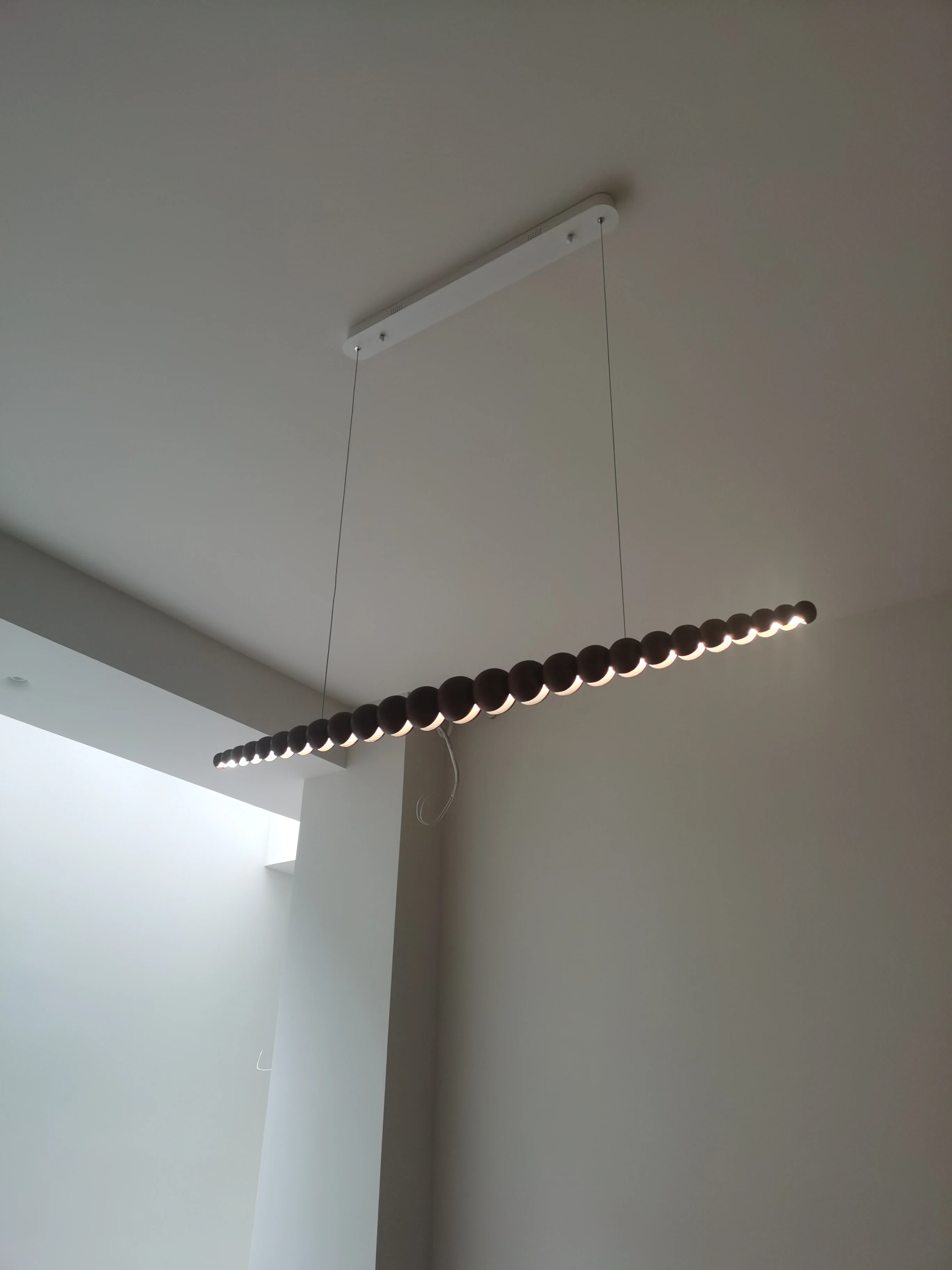 Pingente de madeira Luzes Penduradas Lâmpada, Mesa Moderna LED, Luz Linear Longa, Ilha De Cozinha, Jantar, Sala De Estar, Escritório