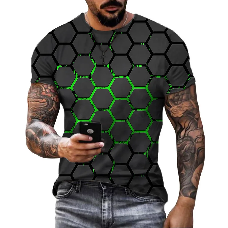 New 3D Print Polygon Square Style Clothing  Fashion Men Women T-shirt Plus Size S-7XL Four Seasons Casual Oversized  Streetwear