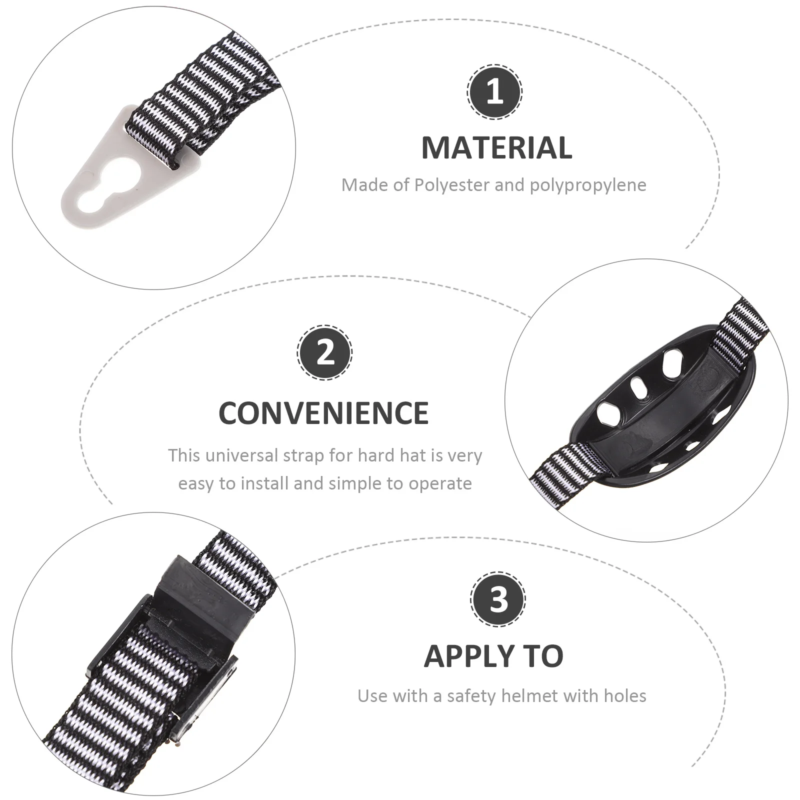 2Pcs Safety Hat Chin Band Adjustable Hard Hat Fixing Band Simple Structure High Toughness Long Time Use Chin Strap for