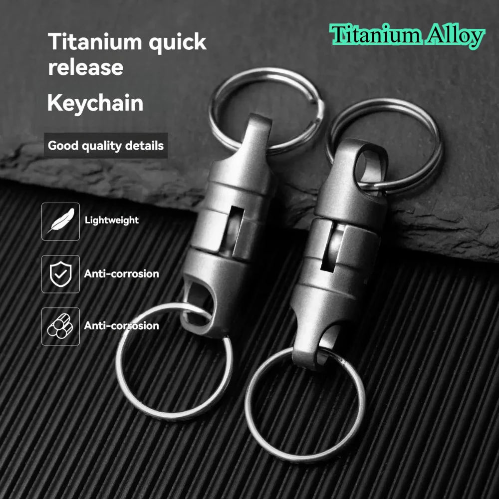 Llavero EDC de titanio mini universal con anillo giratorio - imagen 2