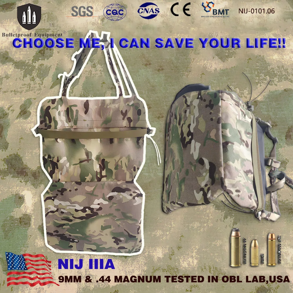 

Real NIJ IIIA Ballistic Groin Hip Butt Protection Pad Stops 9mm & .44Mag Universal Tactical Vest Armor Accessories MOLLE Systems