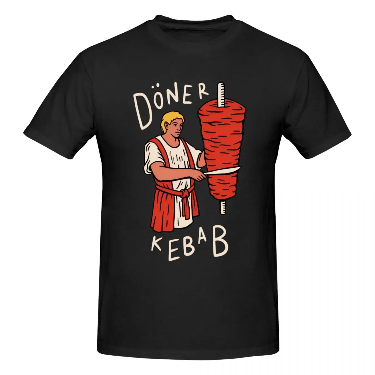 Funny Doner Kebab Trending T Shirts Graphic Y2K Unique Crewneck T-Shirts For Men Women Tops