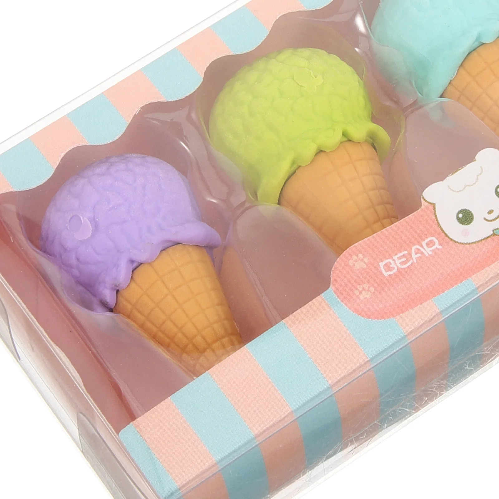 

4Pcs Ice Cream Erasers Bulk Lovely Delicate Pencil Erasers for Kids and Teens Drawing Drawing Accessory Ice Cream Eraser
