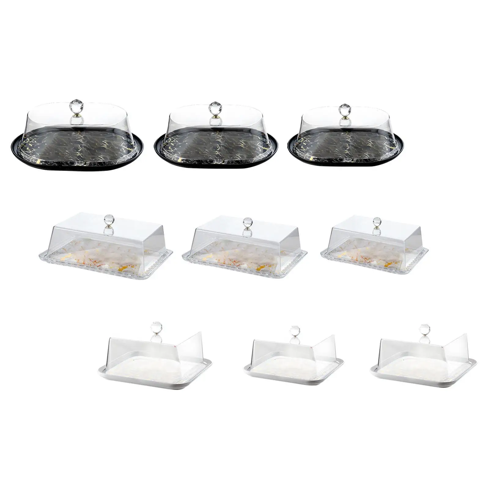 Clear Acrylic Cake Tray with Dome Lid Bakery Display Case for Serving Pastries Desserts and Fruit Platter