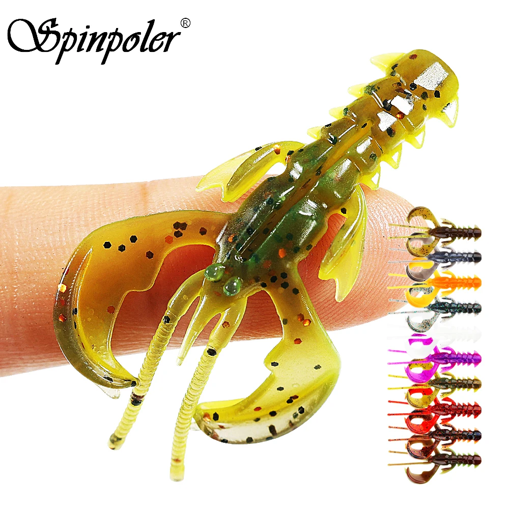 Spinpoler TPR Floating Soft Plastic Lure Shrimp Crayfish Fishing Bait 4cm 6.5cm UV Enhanced Rigged Jig Weedless Drop Shot Tackle