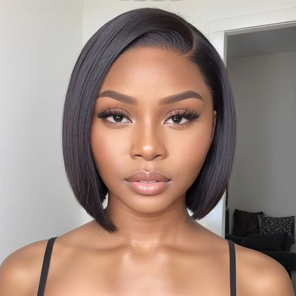 

5x5 Hd Lace Frontal Wig Glueless Preplucked Wig Human Hair Ready to Wear 4x4 Lace Front Straight Human Hair Bob Wigs for Women