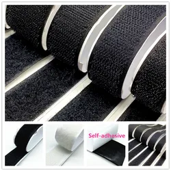 A Pair 1 yard 15mm-50mm Black White Self-Adhesive Fastener Tape Hook and Loop Ta Sewing Accessories